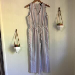 NWT Anthropologie | Drew pink striped jumpsuit